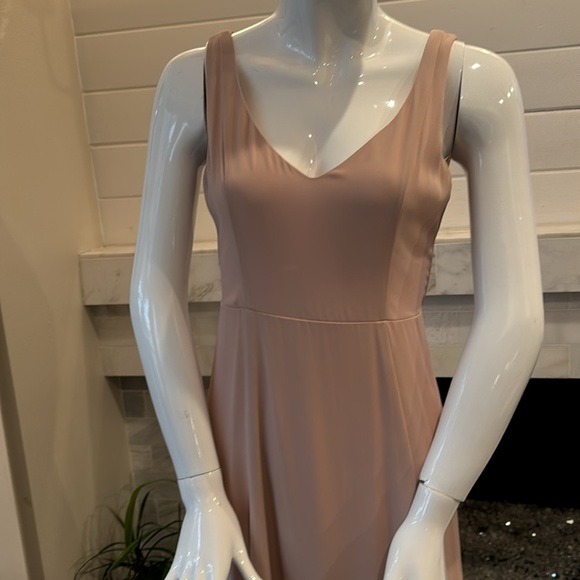 Show Me Your Mumu Jenn Dusty Blush Crisp Maxi Dress Size Small - Picture 5 of 16